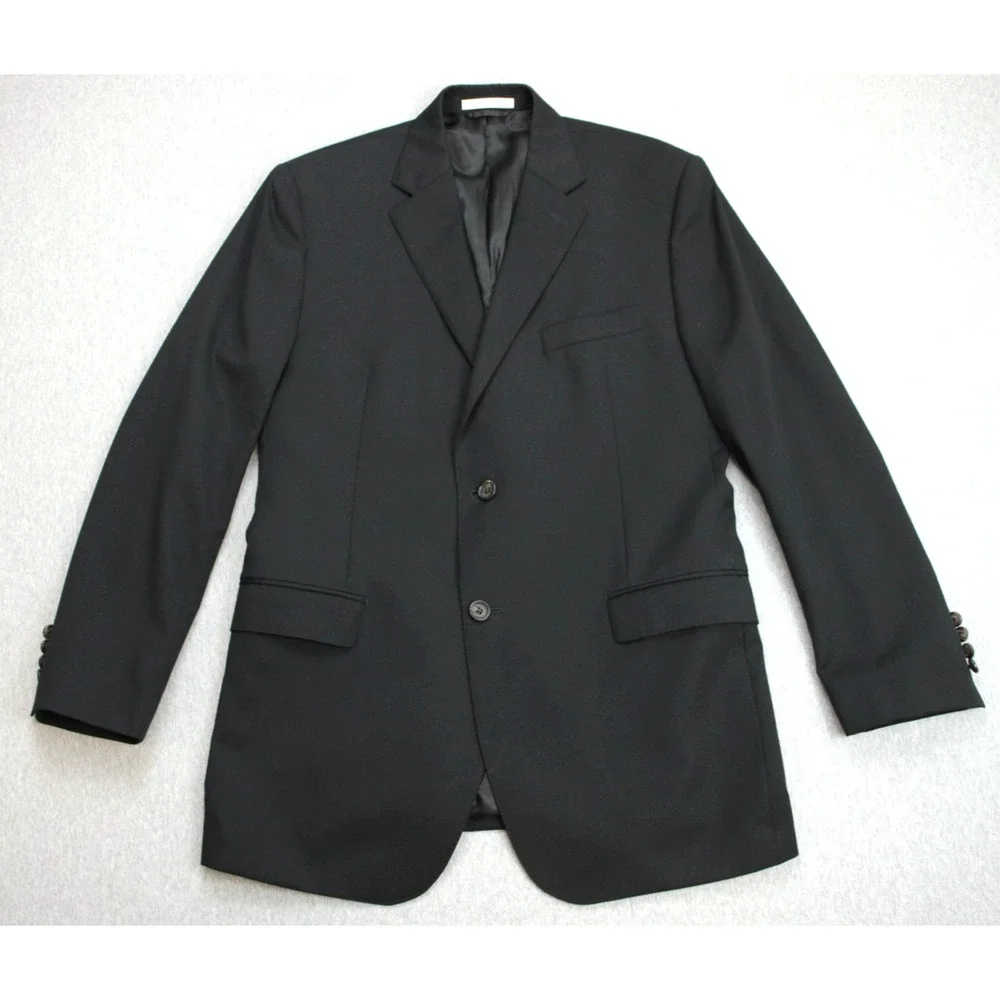 Lauren Ralph Lauren Blazer Mens 40R Black 100% Trim Fit 2-Button Single Breasted